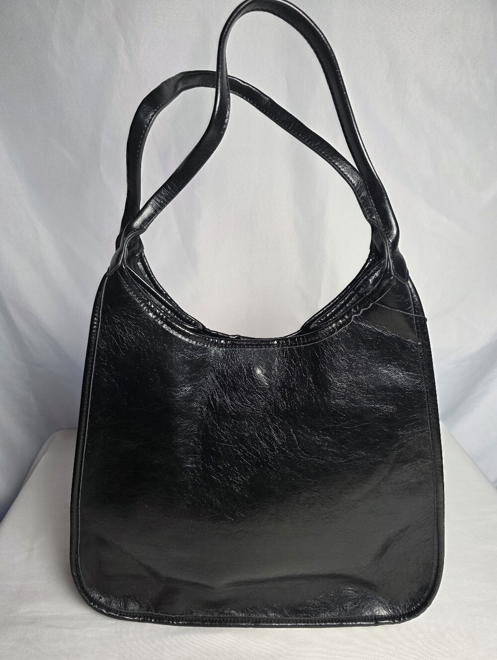 Pretty Little Things NWT Black Oversized Tote Bag Crinkle PU